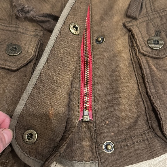 Free People cargo Jacket coat Aztec Tribal print sleeves size XS olive green - Picture 9 of 11